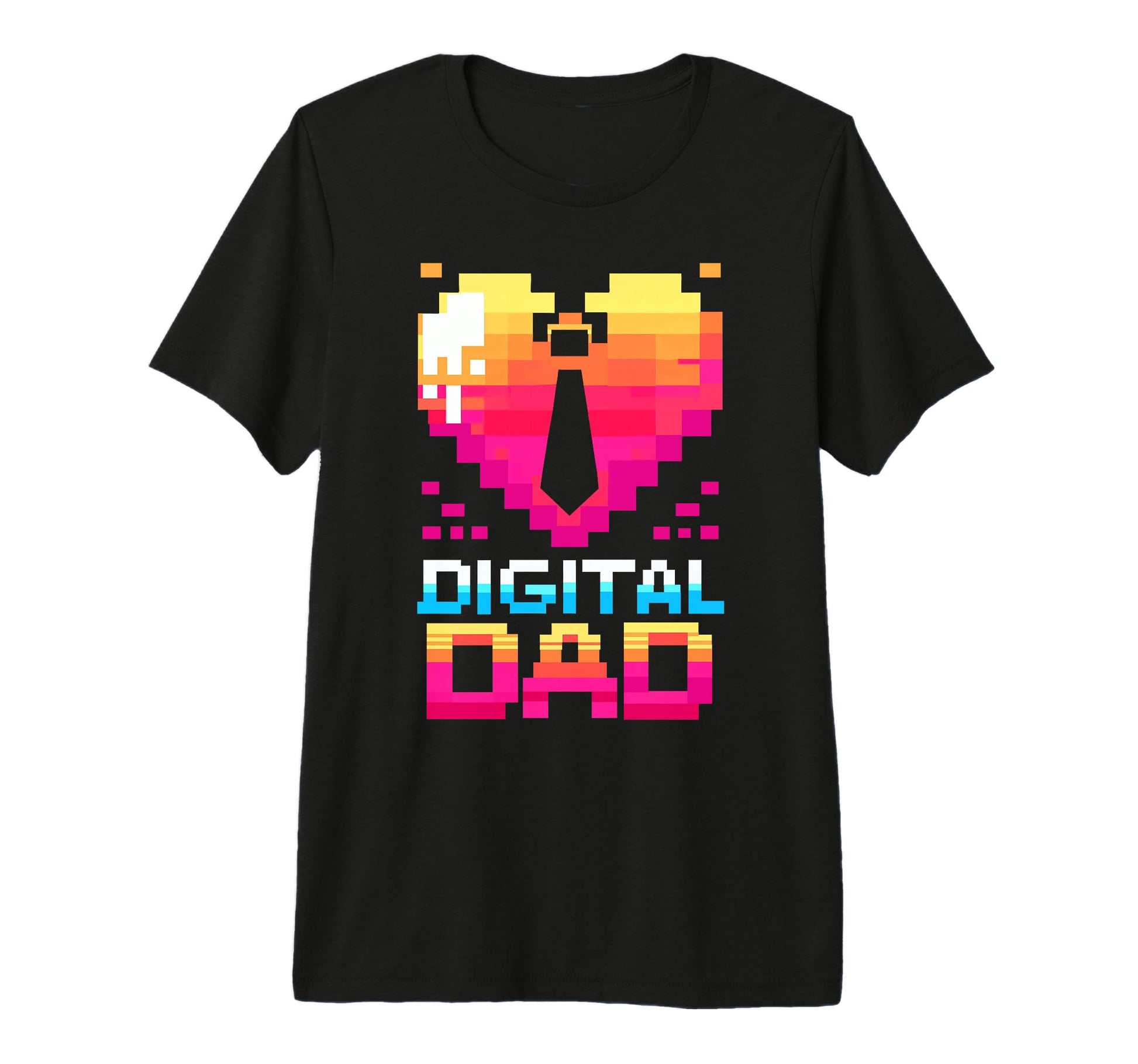 Digital Dad Pixel Art Gamer Dad Tri Blend T-Shirt - Minimalist Print Unisex - T-Shirt, Sweatshirt, Hoodie
