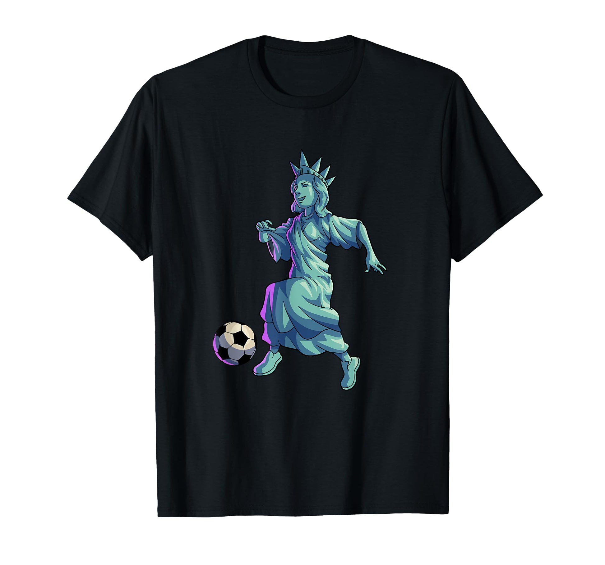 Soccer Statue Liberty 4Th July Soccer T-Shirt - Custom Art Print Unisex - T-Shirt, Sweatshirt, Hoodie