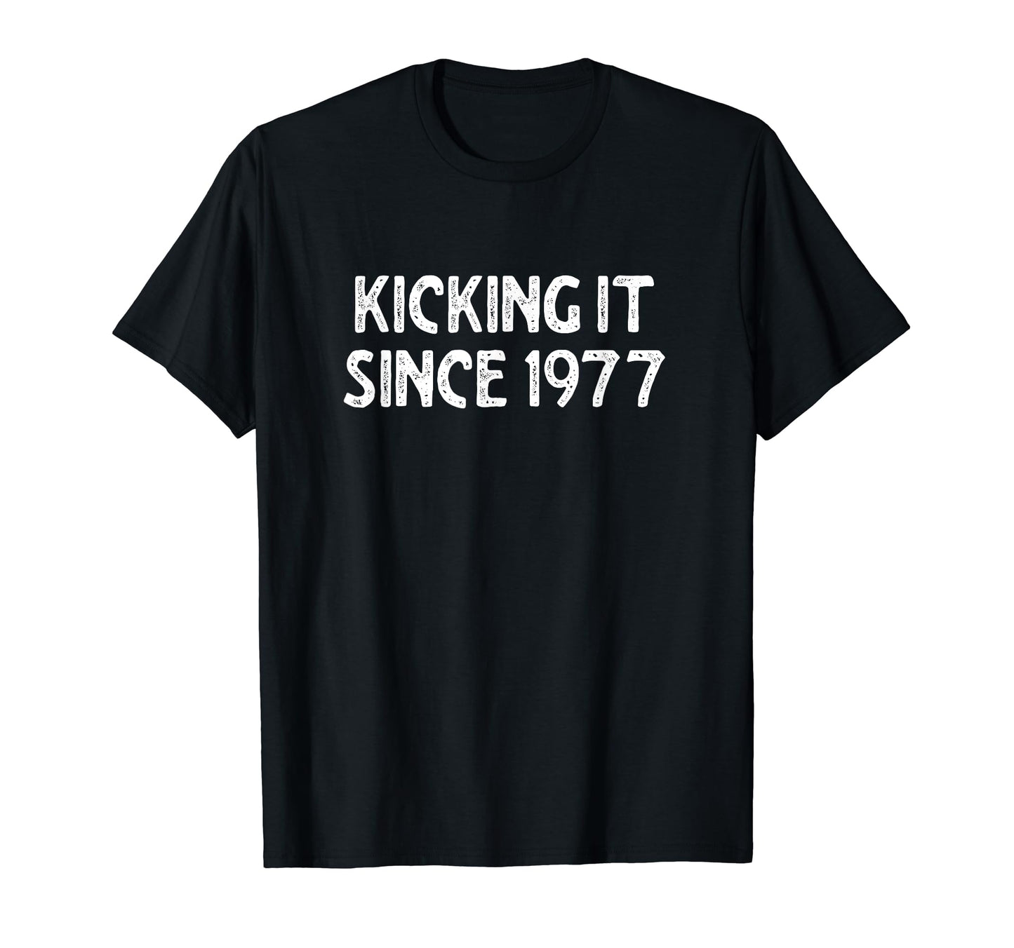 Kicking It Since 1977 Funny Soccer T-Shirt - Minimalist Print Men Women - T-Shirt, Sweatshirt, Hoodie