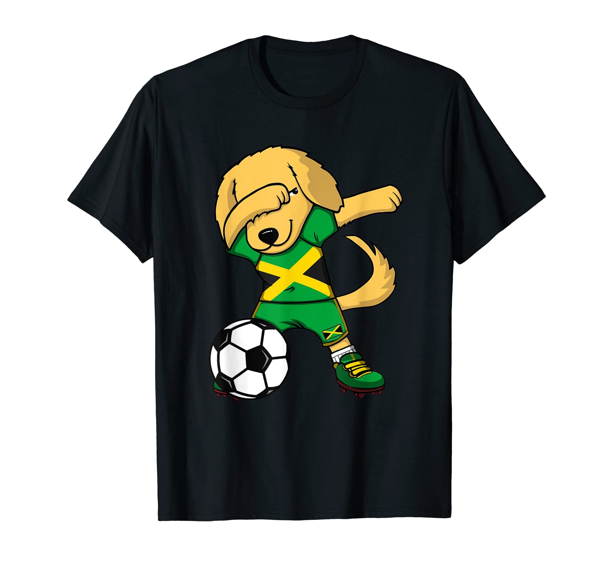 Dabbing Golden Retriever Jamaica T-Shirt - Minimalist Print for Adults - T-Shirt, Sweatshirt, Hoodie