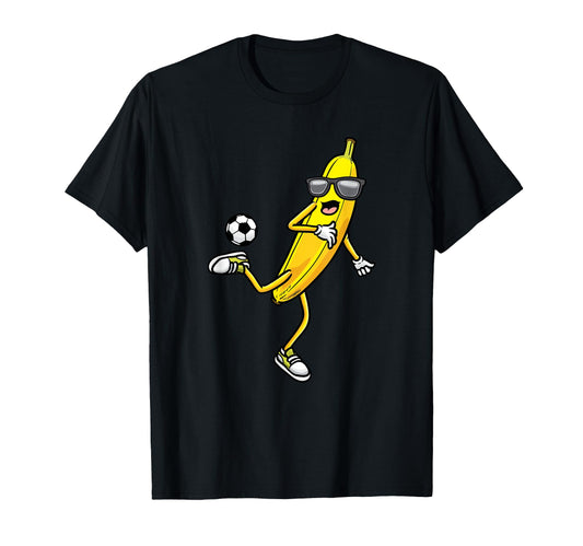 Banana Playing Soccer Fruit Soccer T-Shirt - Graphic Print for Adults - T-Shirt, Sweatshirt, Hoodie
