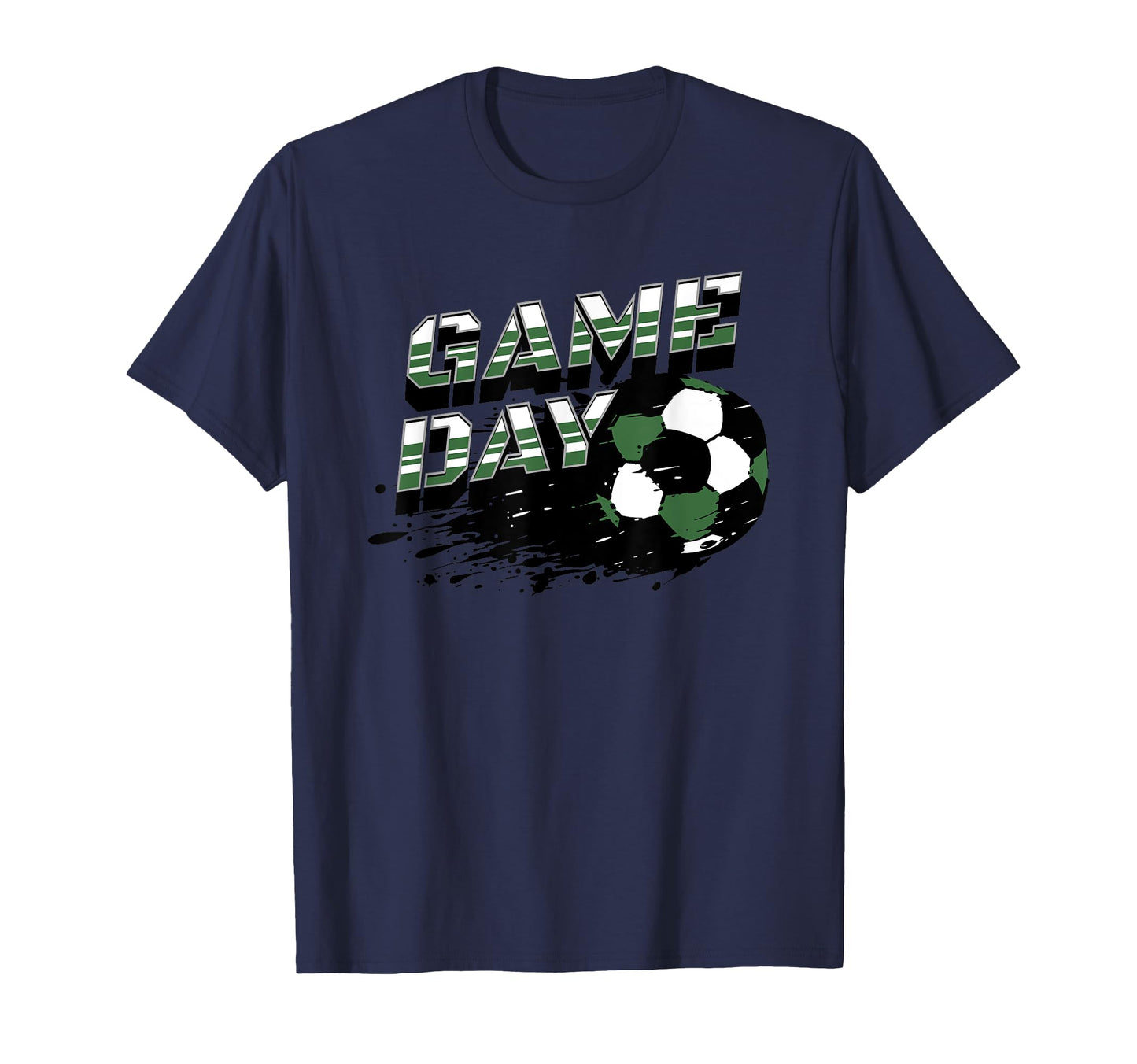 Soccer Game Day Dark Green And White T-Shirt - Aesthetic Graphic Men Women - T-Shirt, Sweatshirt, Hoodie