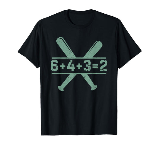 6 4 3 2 Double Play Baseball Player T-Shirt - Unique Graphic Men Women - T-Shirt, Sweatshirt, Hoodie