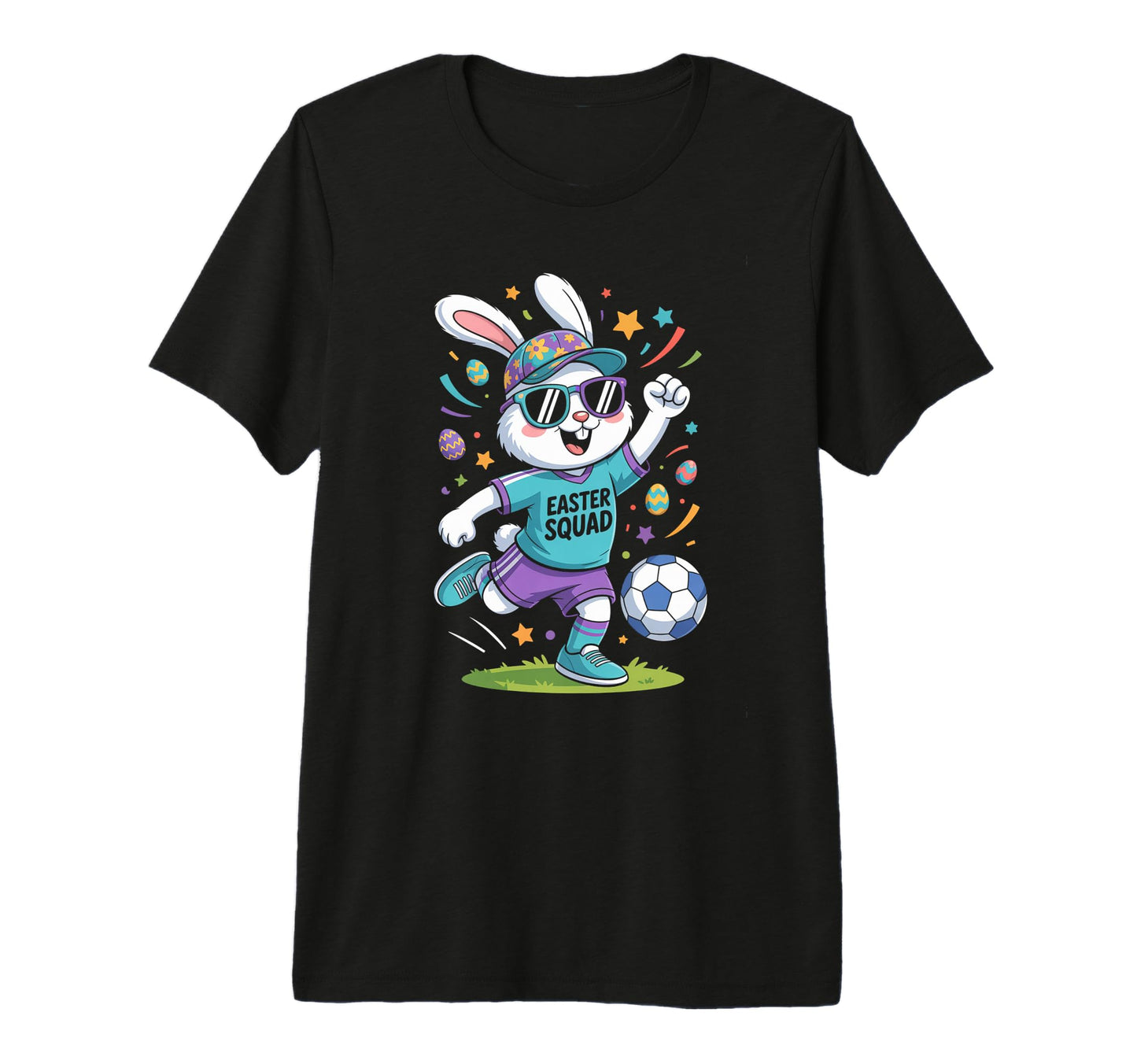 Sports Gift Easter Squad Bunny Soccer T-Shirt - Fun Novelty Design Unisex - T-Shirt, Sweatshirt, Hoodie