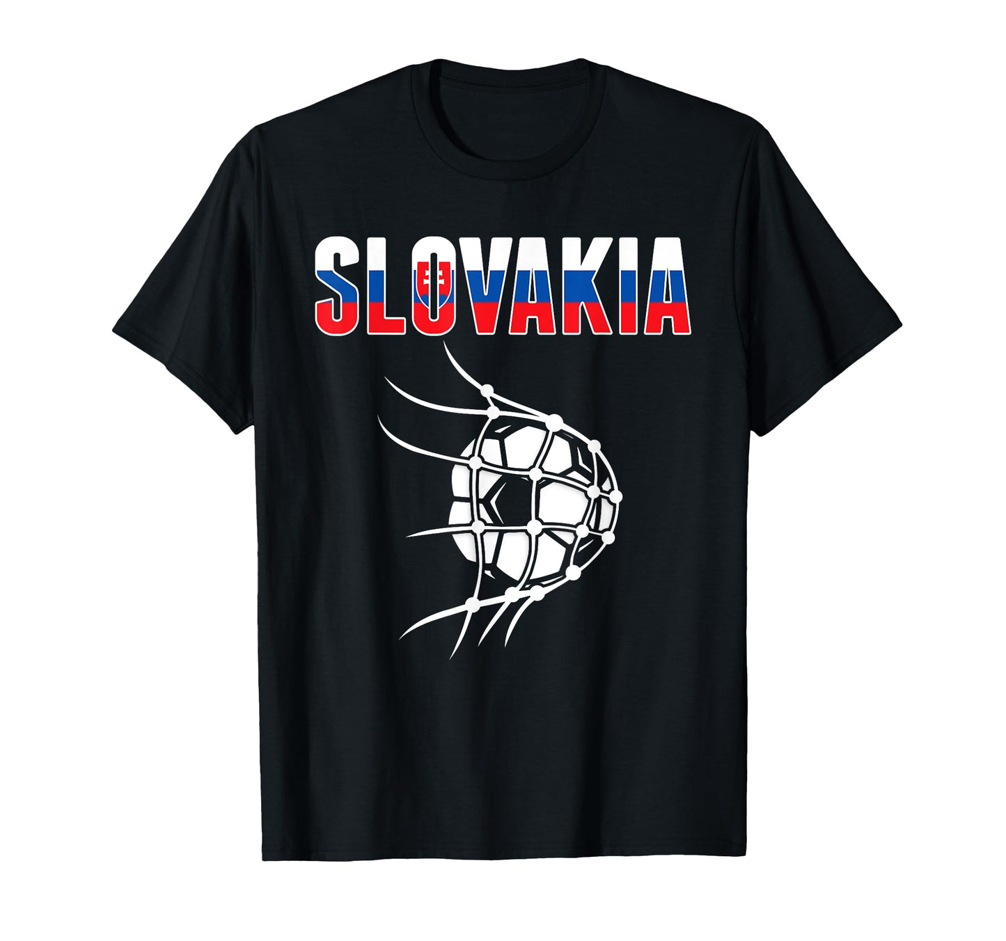 Slovakia Soccer Ball Net Support T-Shirt - Custom Art Print for Adults - T-Shirt, Sweatshirt, Hoodie