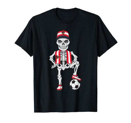Austria Soccer Skeleton Fan Team Gift T-Shirt - Novelty Apparel Men Women - T-Shirt, Sweatshirt, Hoodie