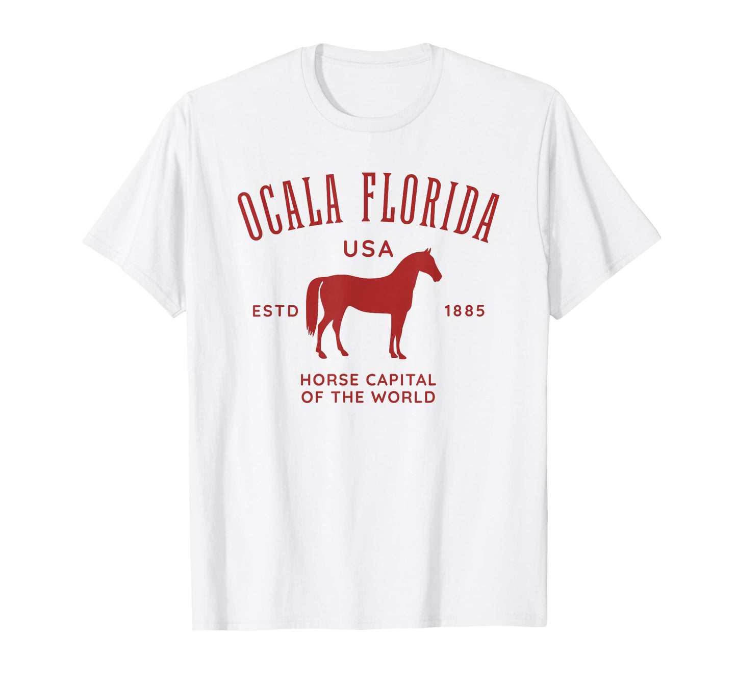 Ocala Florida Usa Horse Capital T-Shirt - Custom Art Print Unisex - T-Shirt, Sweatshirt, Hoodie