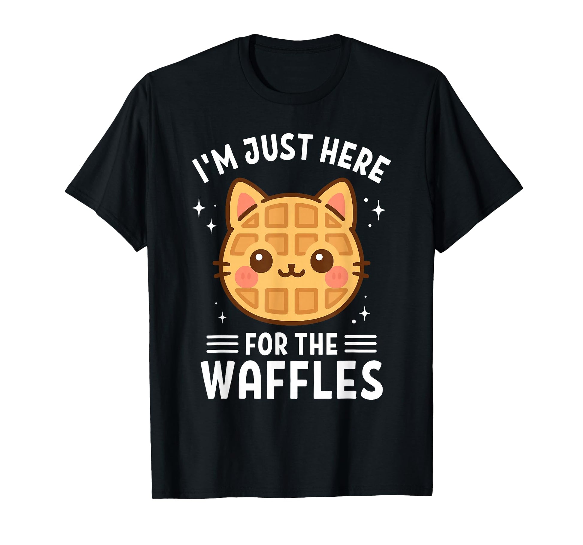Waffle Cat Lover Im Just Here Waffles T-Shirt - Aesthetic Graphic Men Women - T-Shirt, Sweatshirt, Hoodie