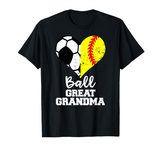 Ball Great Grandma Heart Funny Soccer T-Shirt - Custom Art Print Men Women - T-Shirt, Sweatshirt, Hoodie