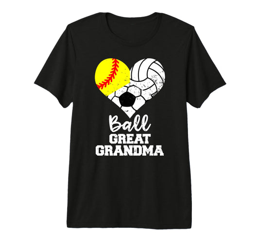 Ball Great Grandma Heart Softball T-Shirt - Minimalist Print for Adults - T-Shirt, Sweatshirt, Hoodie