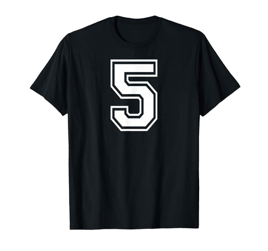 5 Number Five Team Sports Matching T-Shirt - Fun Novelty Design for Adults - T-Shirt, Sweatshirt, Hoodie