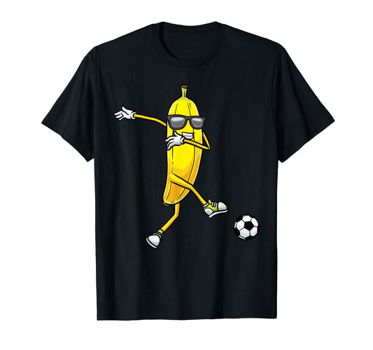 Banana Playing Soccer Fruit Soccer T-Shirt - Custom Art Print Men Women - T-Shirt, Sweatshirt, Hoodie