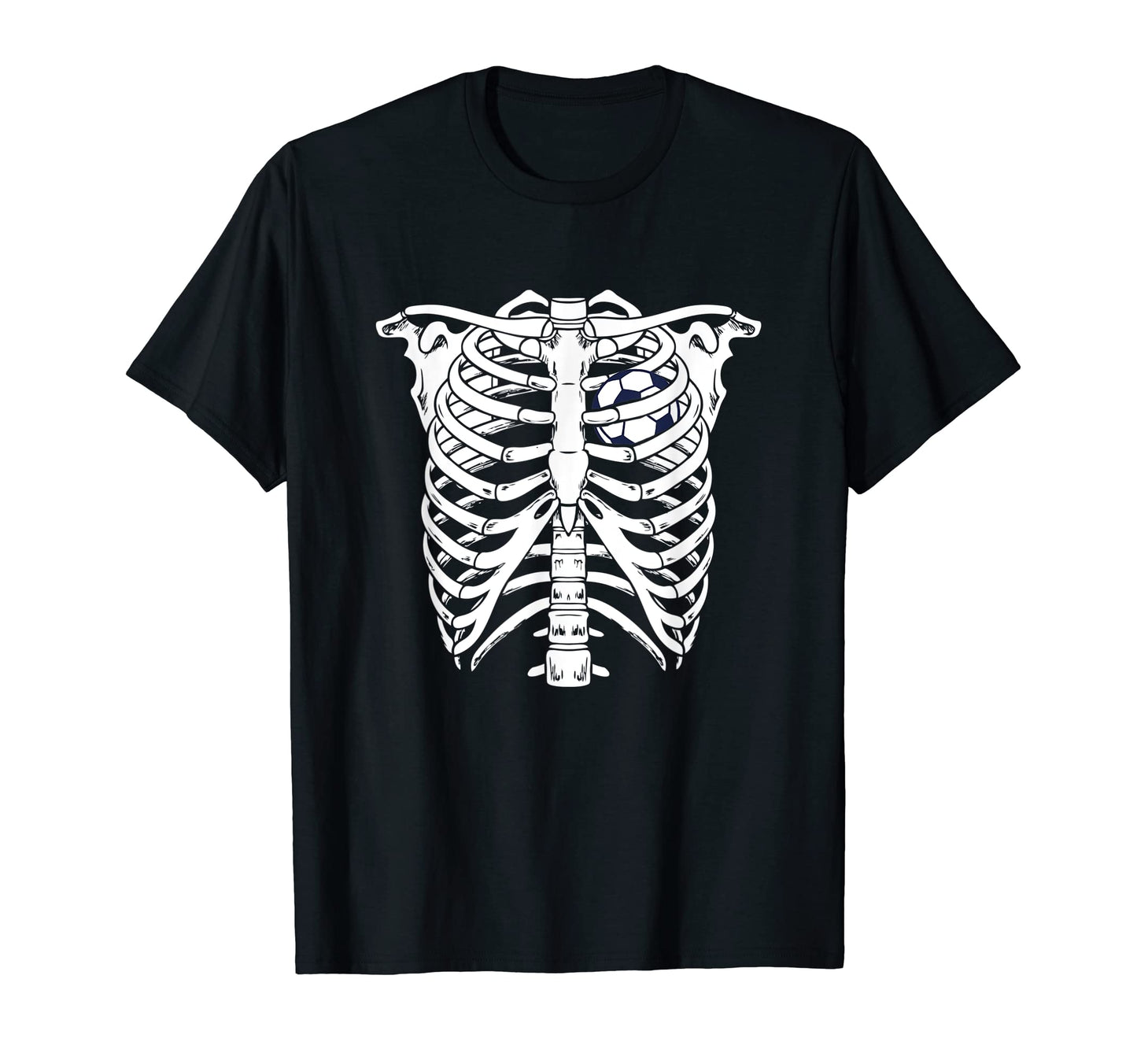 Skeleton Rib Cage Soccer Halloween T-Shirt - Fun Novelty Design Unisex - T-Shirt, Sweatshirt, Hoodie