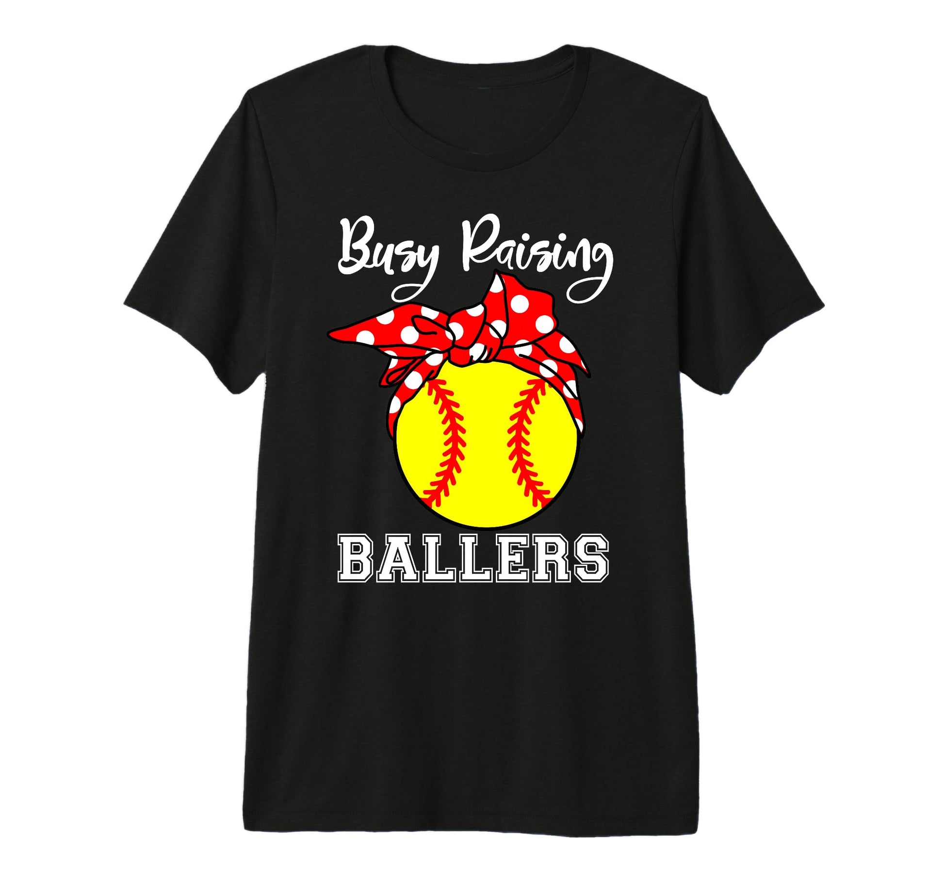 Busy Raising Ballers Mom Funny Softball T-Shirt - Aesthetic Graphic Unisex - T-Shirt, Sweatshirt, Hoodie
