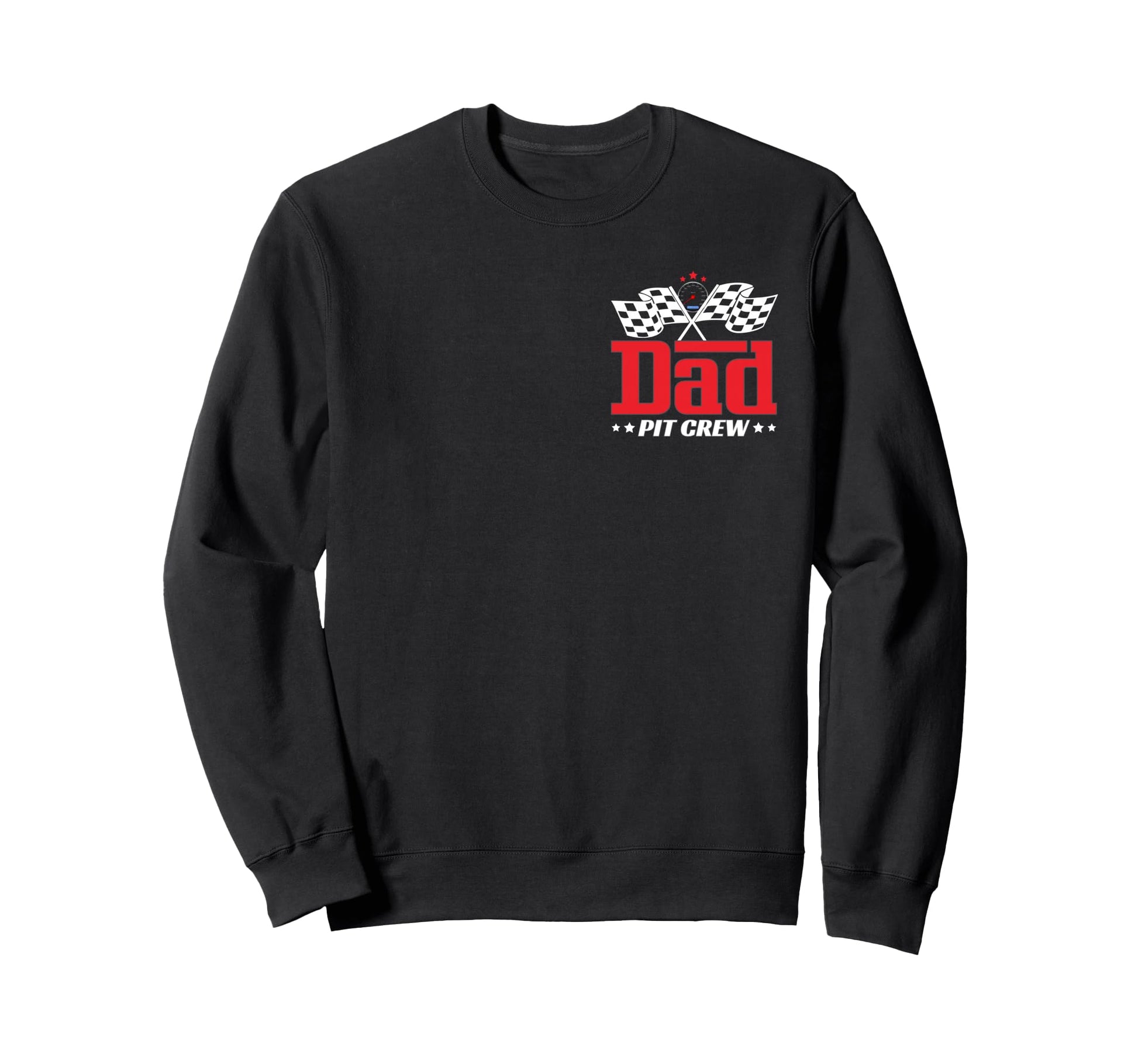 Dad Pit Crew Race Car Speed Checkered Sweatshirt - Graphic Print Men Women - T-Shirt, Sweatshirt, Hoodie