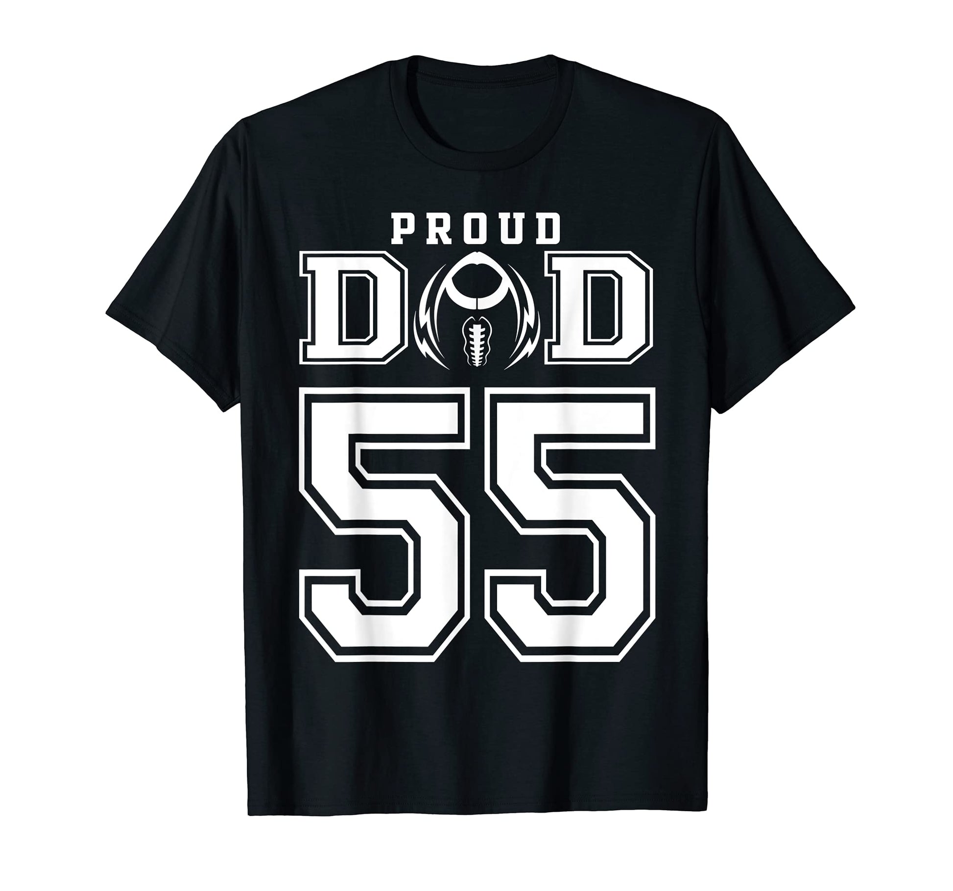 Custom Proud Football Dad Number 55 T-Shirt - Graphic Print Men Women - T-Shirt, Sweatshirt, Hoodie