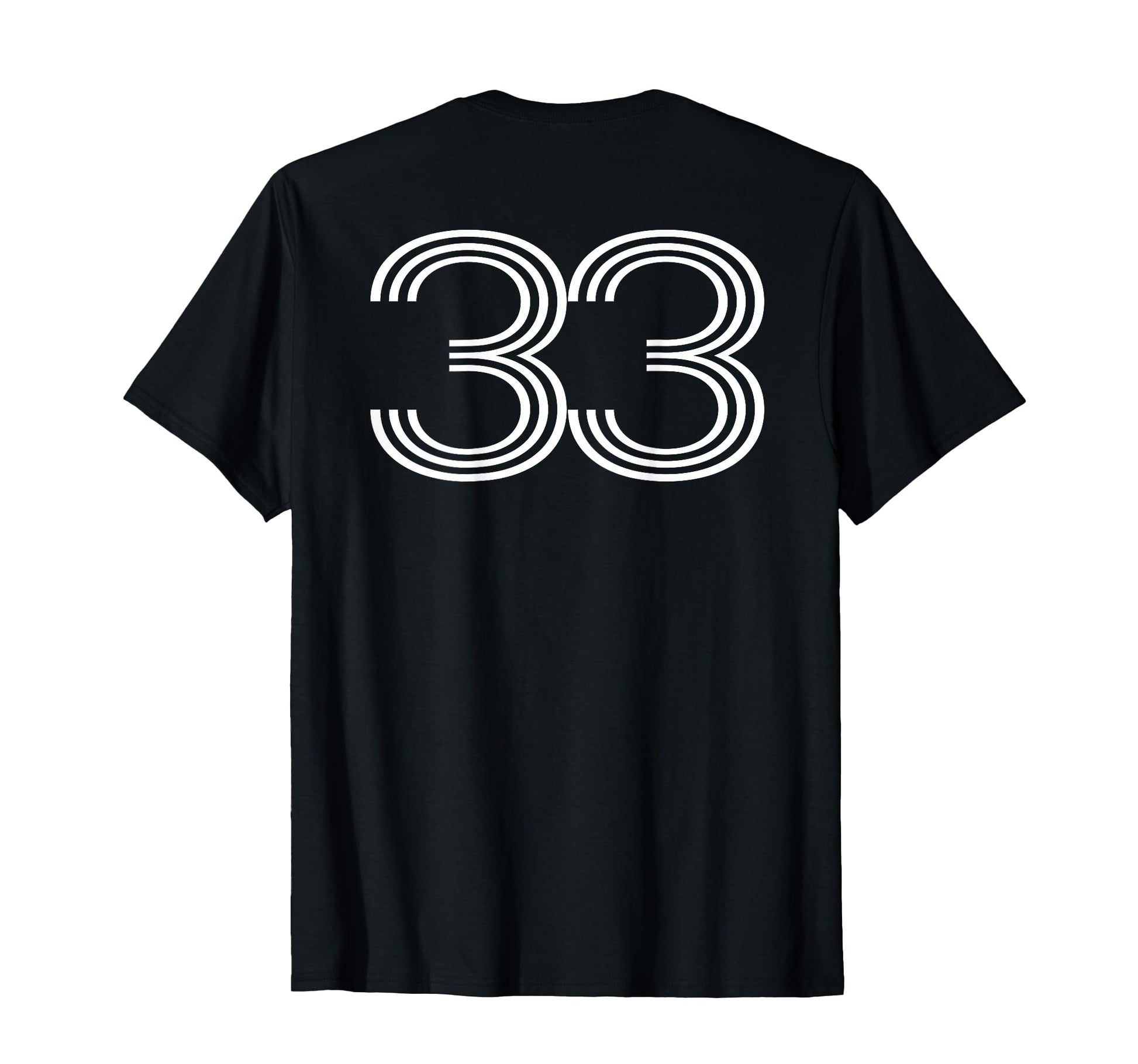 Number 33 Baseball Football Soccer Back T-Shirt - Unique Graphic Men Women - T-Shirt, Sweatshirt, Hoodie