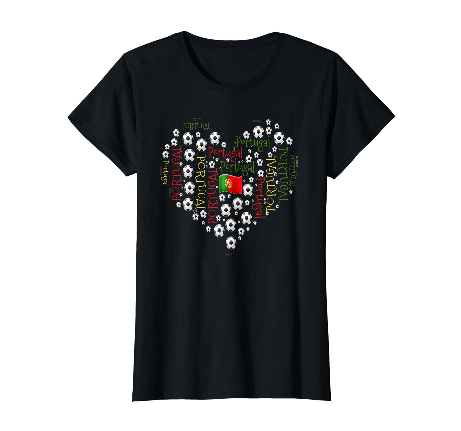 Portuguese Heart Soccer T-Shirt - Graphic Print Men Women - T-Shirt, Sweatshirt, Hoodie