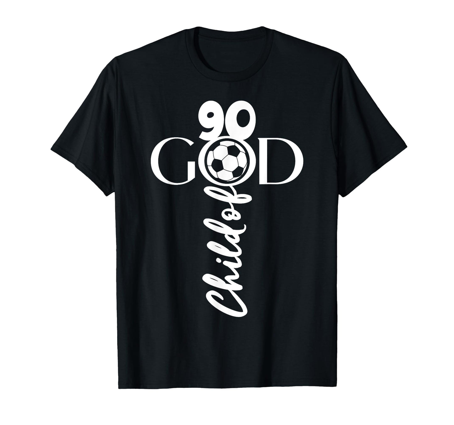 Jesus Christ 90 Years Child God Soccer 90Th T-Shirt - Graphic Print Unisex - T-Shirt, Sweatshirt, Hoodie