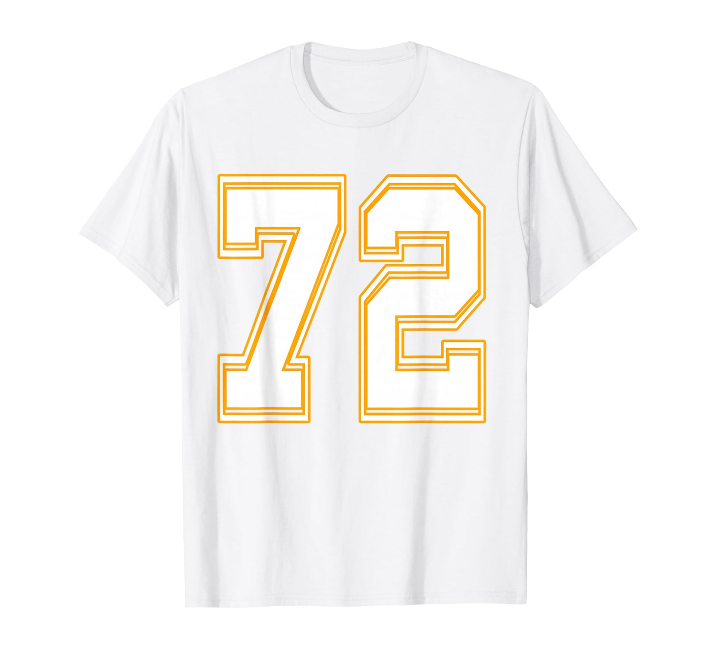 Number 72 Red Yellow White Football T-Shirt - Fun Novelty Design Unisex - T-Shirt, Sweatshirt, Hoodie