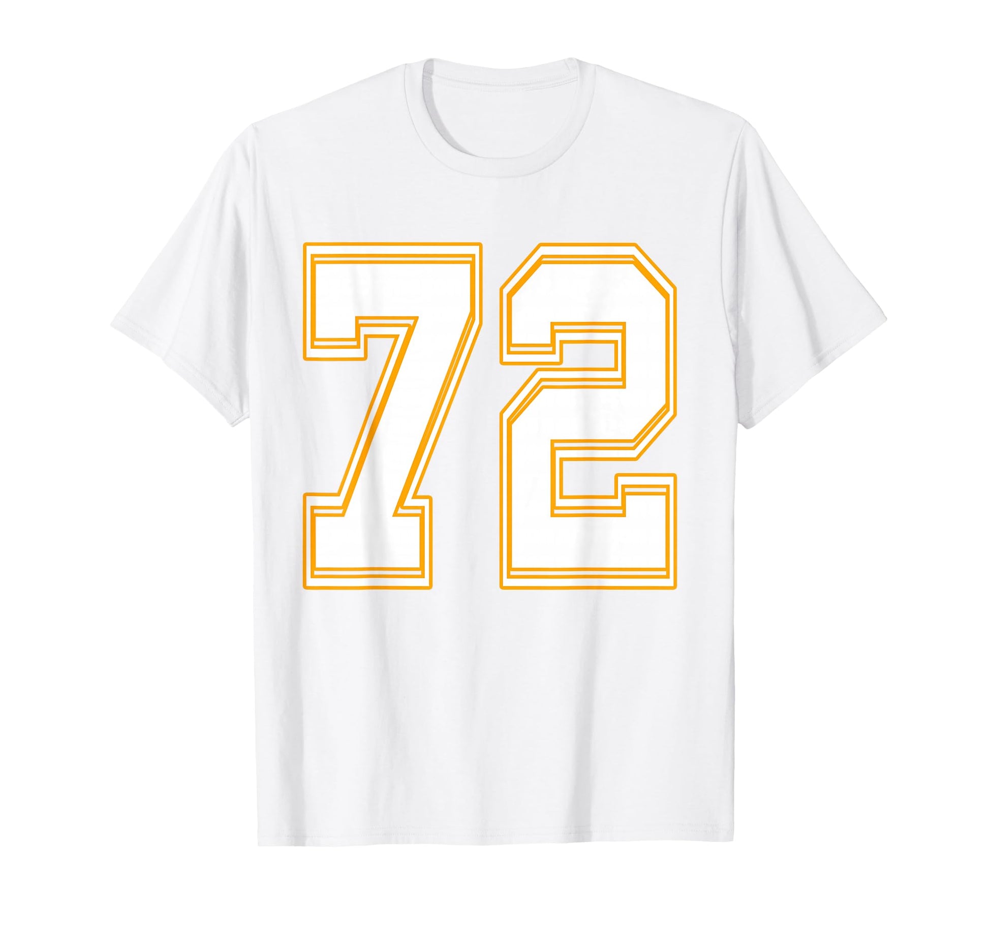 Number 72 Red Yellow White Football T-Shirt - Fun Novelty Design Unisex - T-Shirt, Sweatshirt, Hoodie