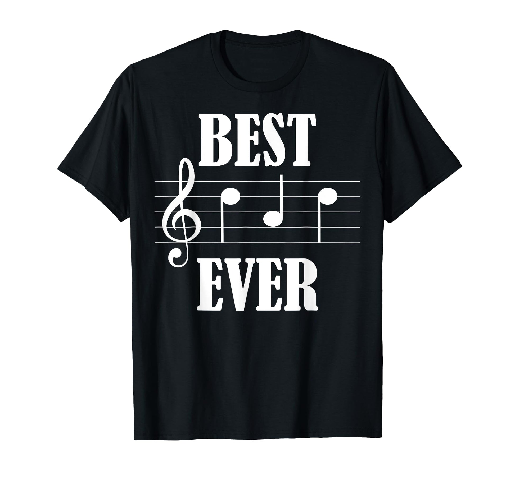 Best Dad Ever Music Notes Musician T-Shirt - Minimalist Print Men Women - T-Shirt, Sweatshirt, Hoodie