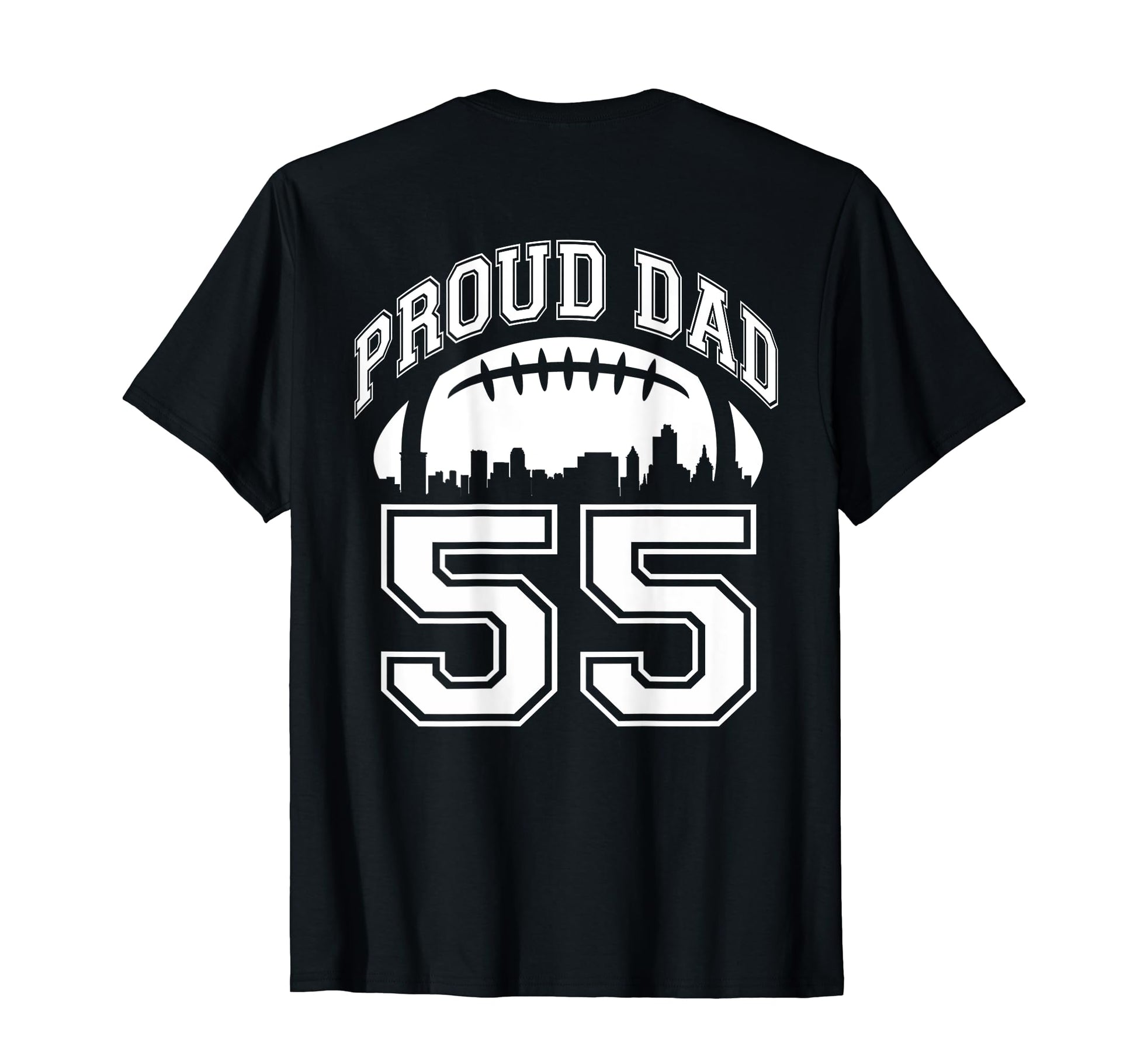 Custom Proud Football Dad Number 55 T-Shirt - Aesthetic Graphic Unisex - T-Shirt, Sweatshirt, Hoodie