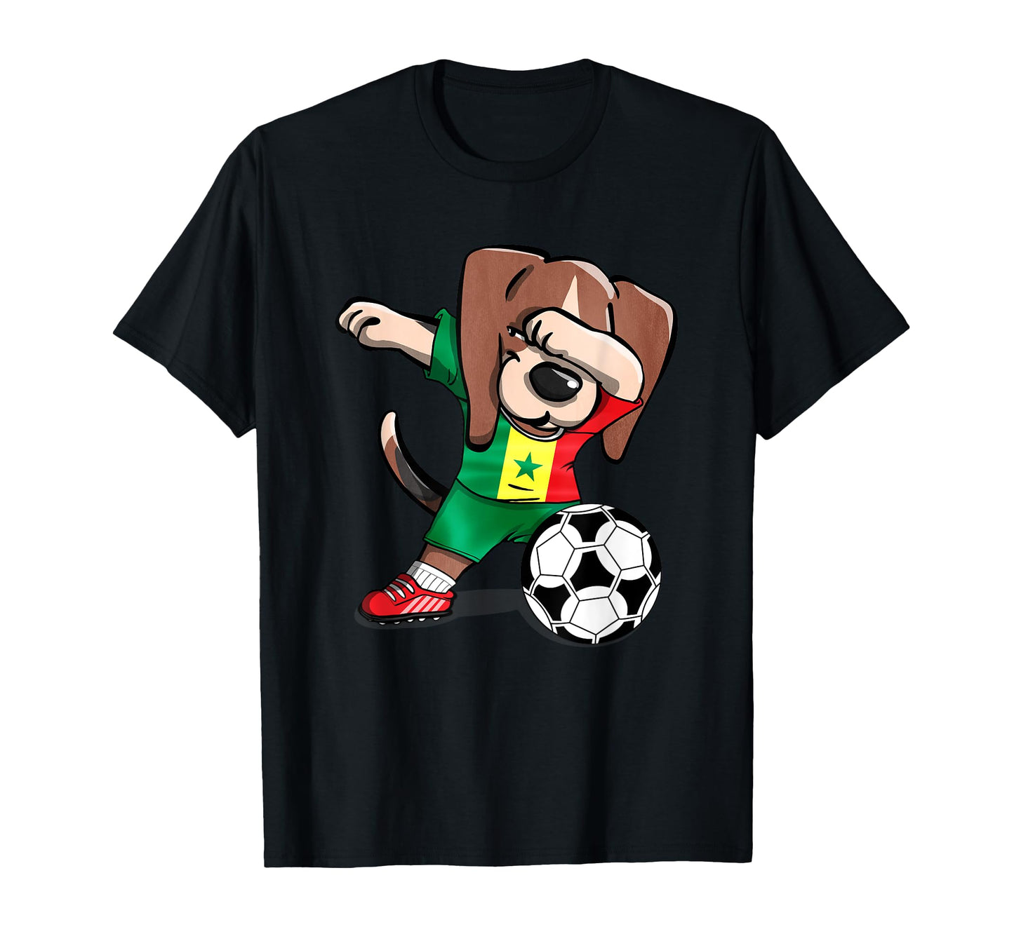 Dabbing Beagle Dog Senegal Football T-Shirt - Aesthetic Graphic Men Women - T-Shirt, Sweatshirt, Hoodie