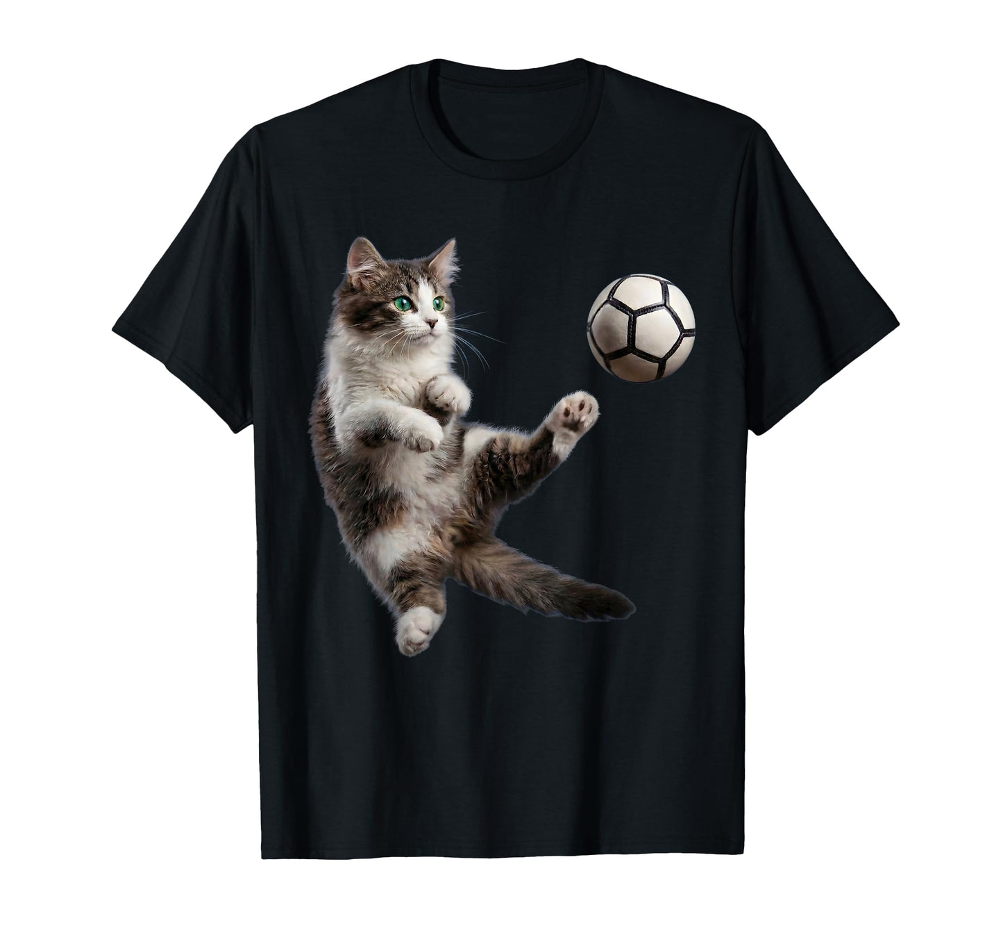 Funny Cat Soccer Ball Art T-Shirt - Custom Art Print Men Women - T-Shirt, Sweatshirt, Hoodie
