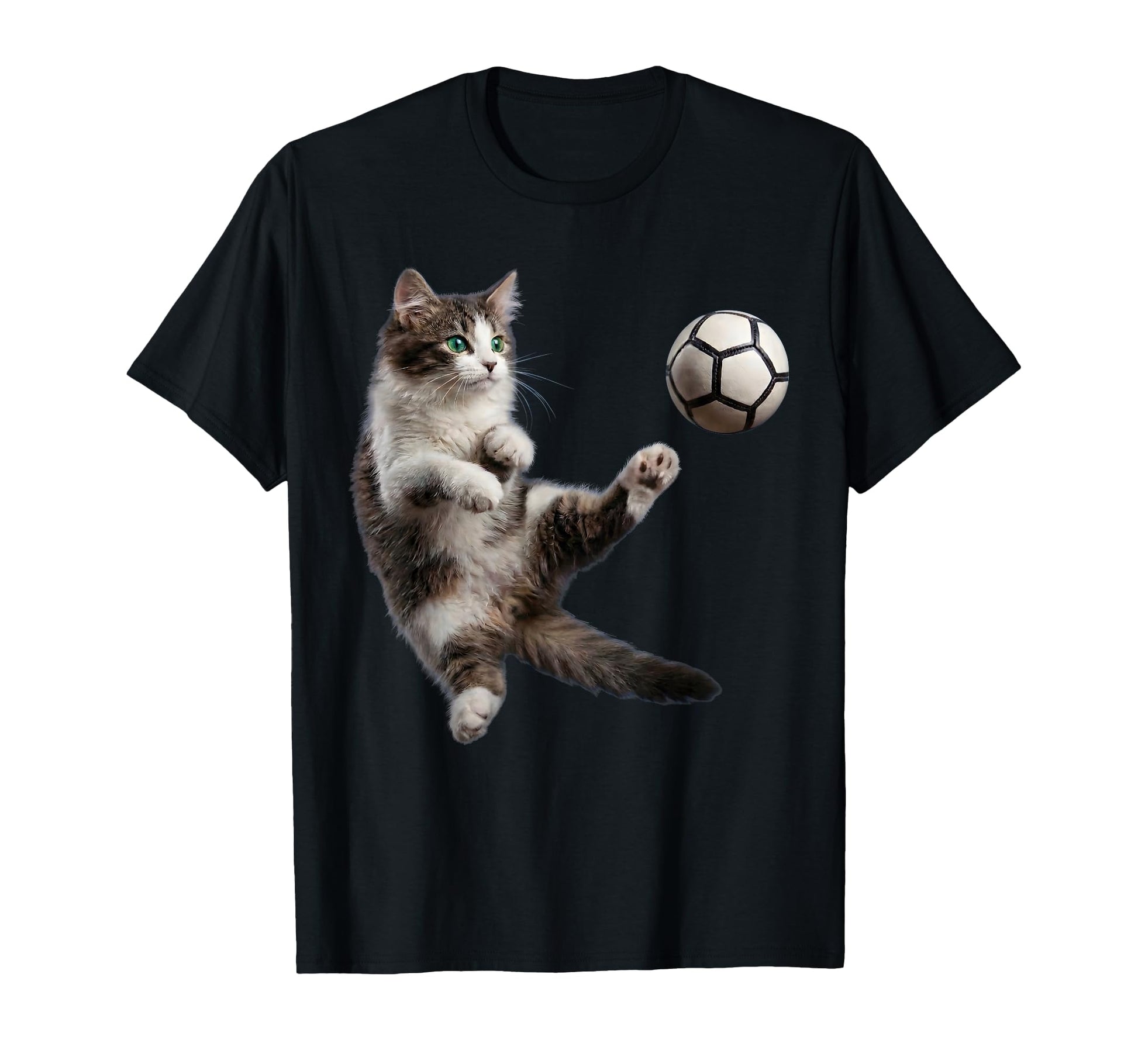 Funny Cat Soccer Ball Art T-Shirt - Custom Art Print Men Women - T-Shirt, Sweatshirt, Hoodie