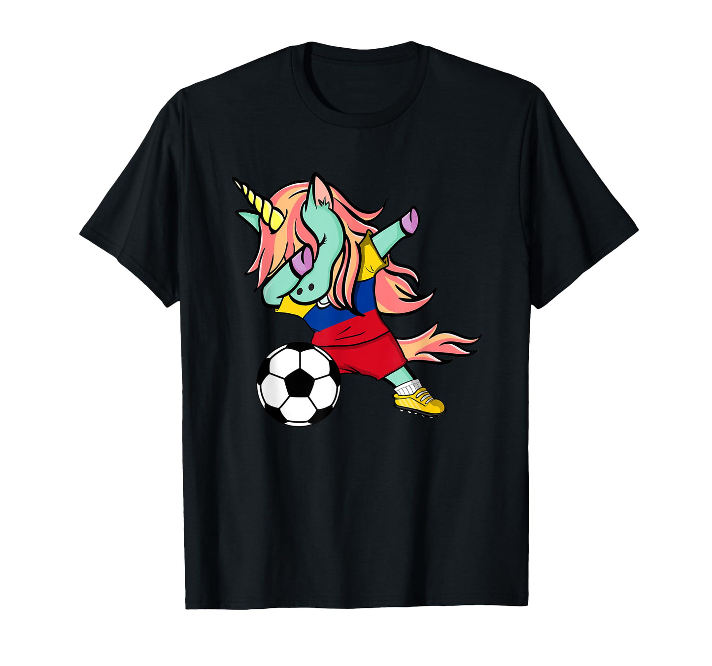Dabbing Unicorn Colombia Soccer Fans T-Shirt - Streetwear Style Unisex - T-Shirt, Sweatshirt, Hoodie
