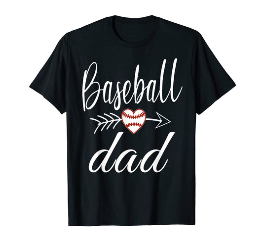 Baseball Dad Heart Baseball Lovers T-Shirt - Streetwear Style Men Women - T-Shirt, Sweatshirt, Hoodie