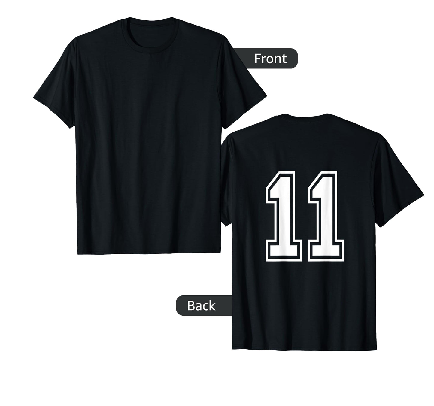Number 11 Sports Player Number Back T-Shirt - Novelty Apparel for Adults - T-Shirt, Sweatshirt, Hoodie