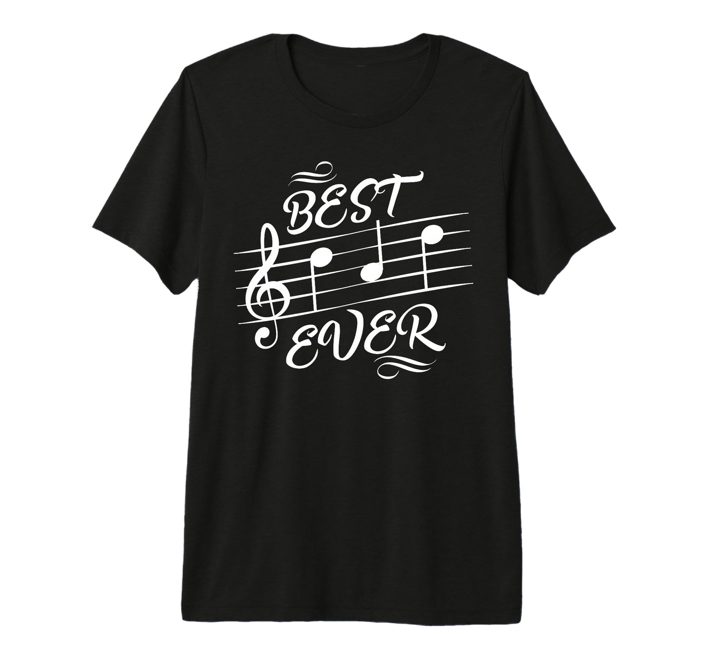 Best Dad Ever Music Notes Musician T-Shirt - Custom Art Print Unisex - T-Shirt, Sweatshirt, Hoodie