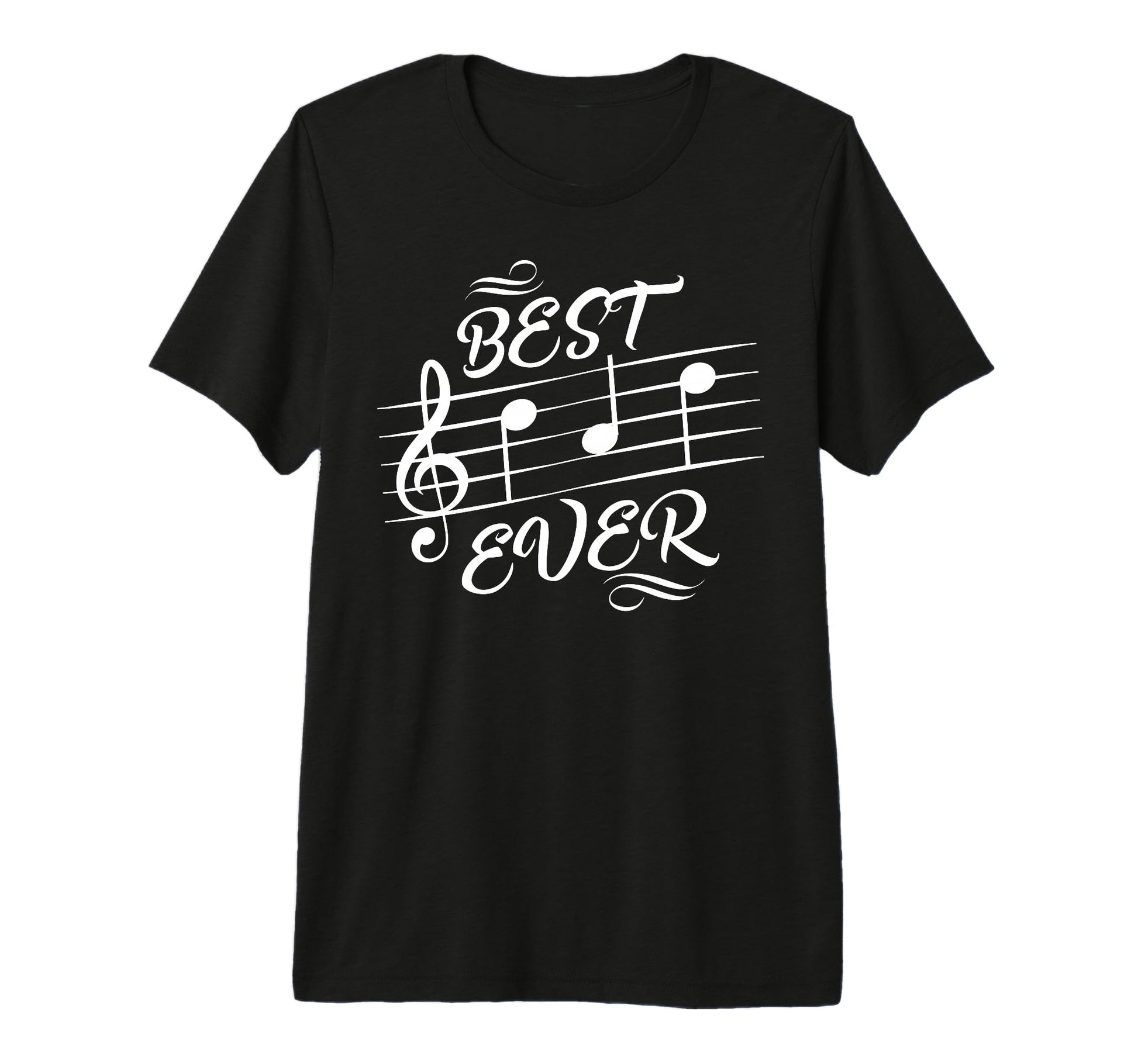 Best Dad Ever Music Notes Musician T-Shirt - Custom Art Print Unisex - T-Shirt, Sweatshirt, Hoodie