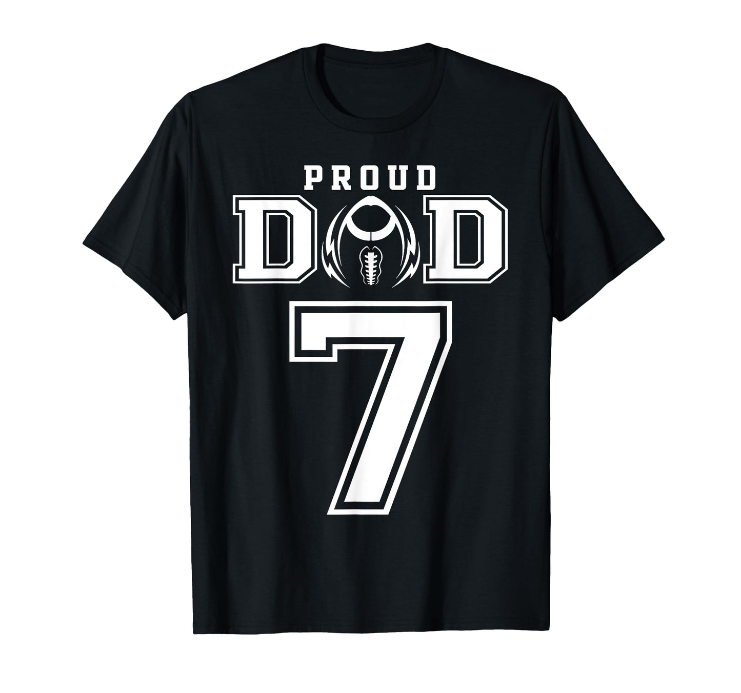 Custom Proud Football Dad Number 7 T-Shirt - Trendy Graphic for Adults - T-Shirt, Sweatshirt, Hoodie
