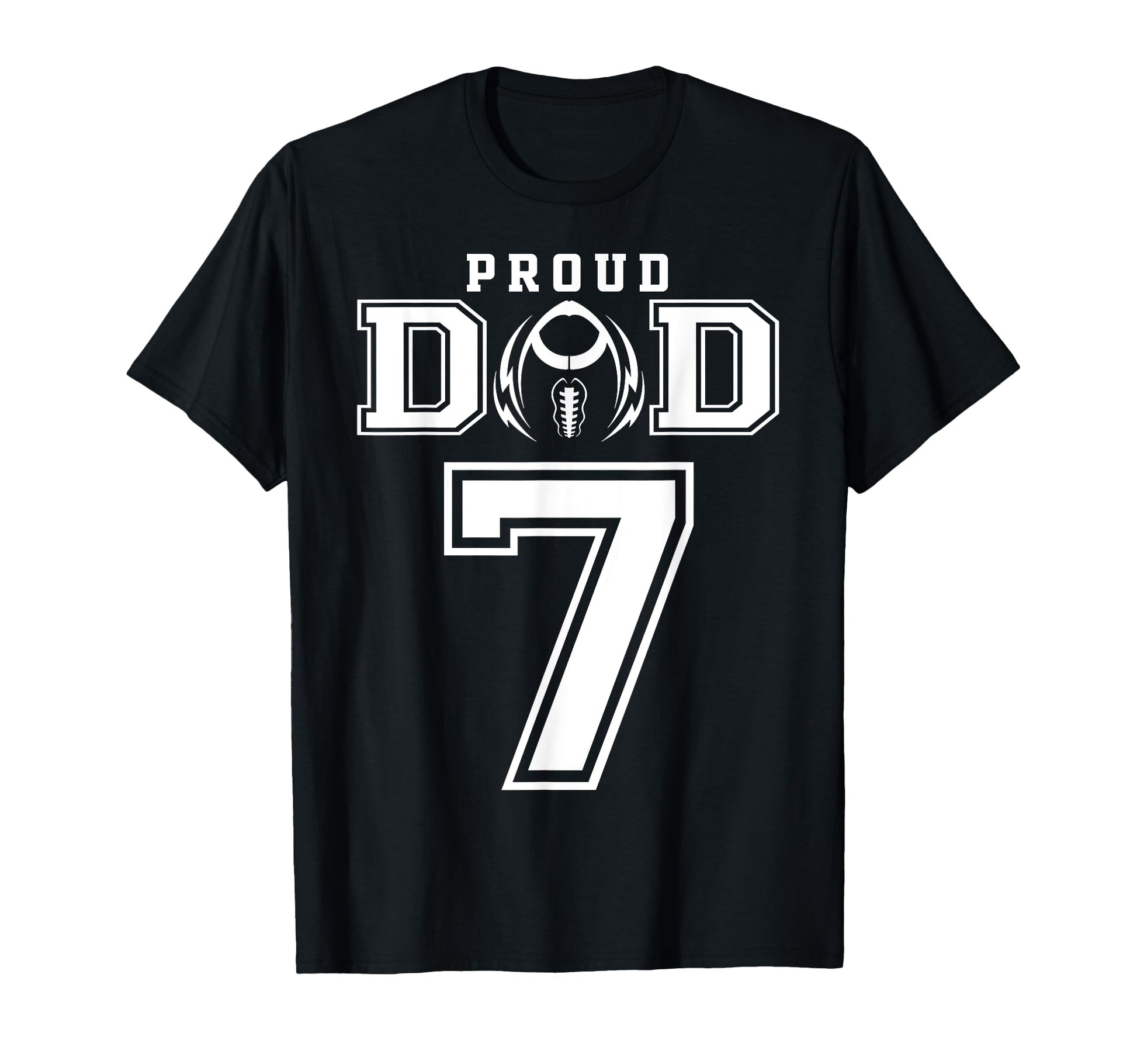 Custom Proud Football Dad Number 7 T-Shirt - Trendy Graphic for Adults - T-Shirt, Sweatshirt, Hoodie