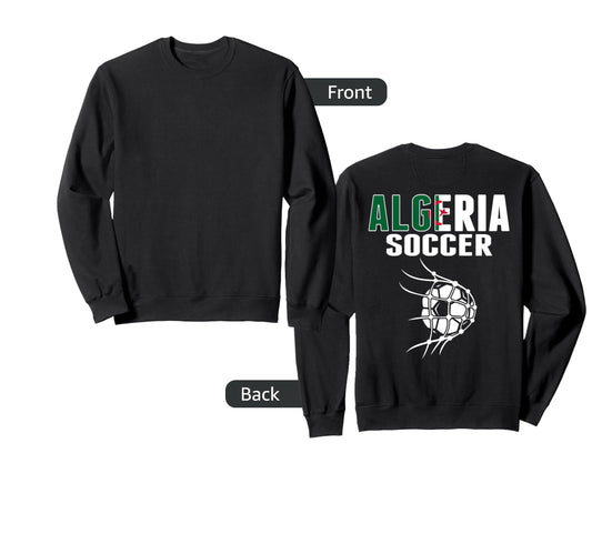 Algeria Soccer Ball Net Algerian Sweatshirt - Custom Art Print for Adults - T-Shirt, Sweatshirt, Hoodie