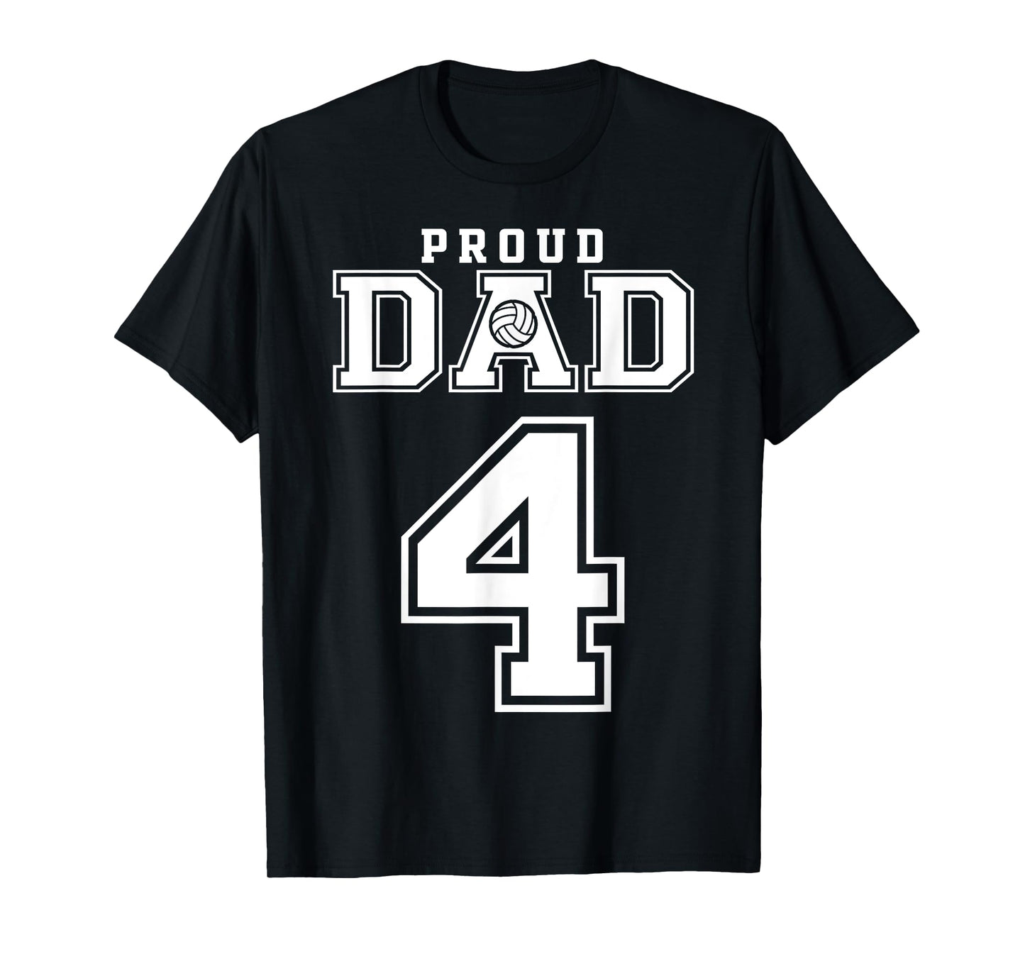 Custom Proud Volleyball Dad Number 4 T-Shirt - Minimalist Print Unisex - T-Shirt, Sweatshirt, Hoodie