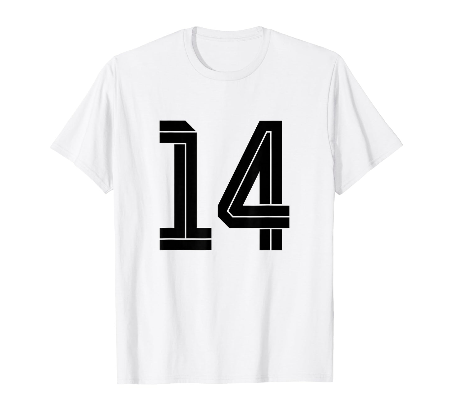14 White Number 14 Sports Fan Soccer T-Shirt - Minimalist Print Unisex - T-Shirt, Sweatshirt, Hoodie