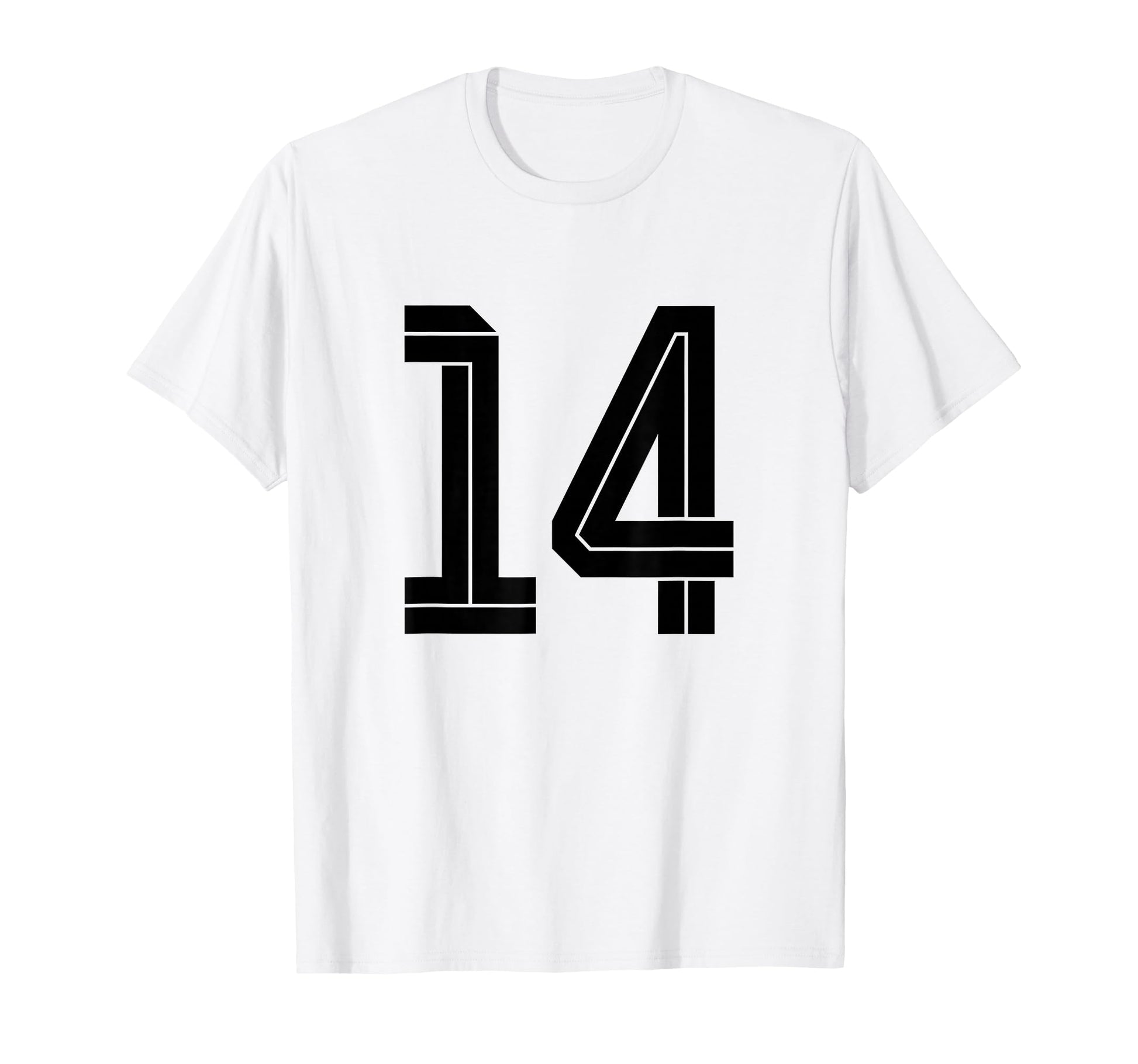 14 White Number 14 Sports Fan Soccer T-Shirt - Minimalist Print Unisex - T-Shirt, Sweatshirt, Hoodie
