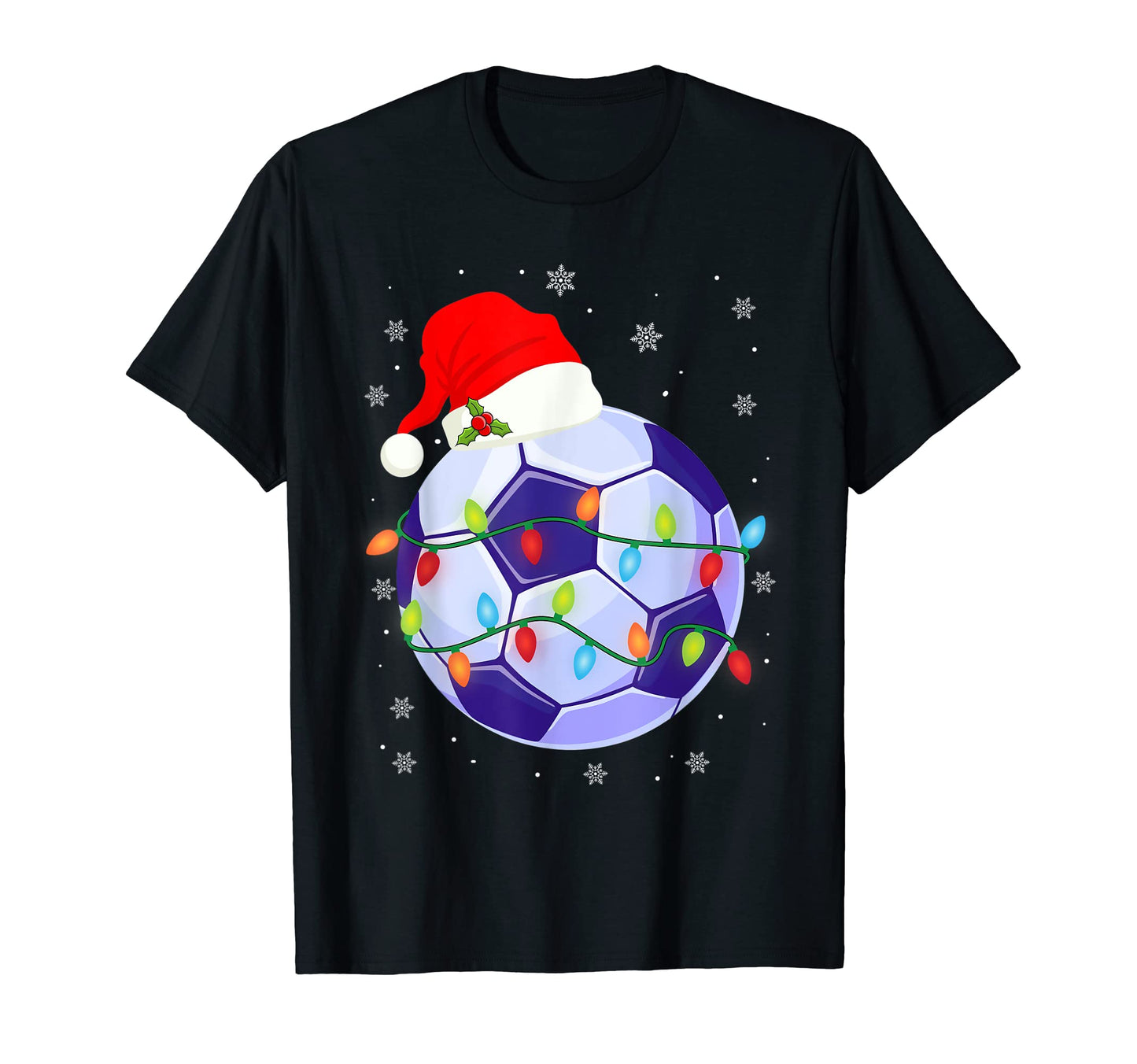 Lights Soccer Santa Hat Matching T-Shirt - Streetwear Style Men Women - T-Shirt, Sweatshirt, Hoodie