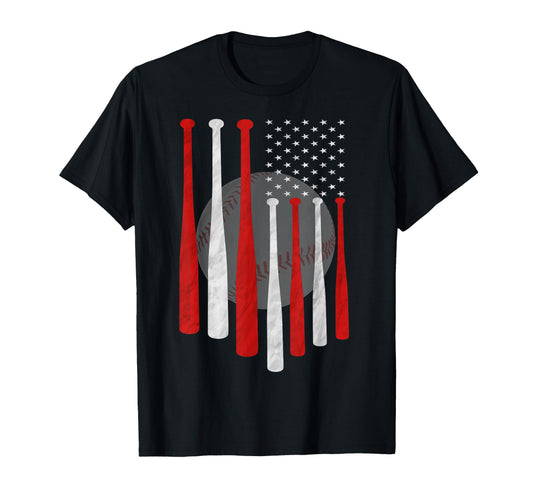 American Flag Baseball Dad 4Th July T-Shirt - Aesthetic Graphic for Adults - T-Shirt, Sweatshirt, Hoodie