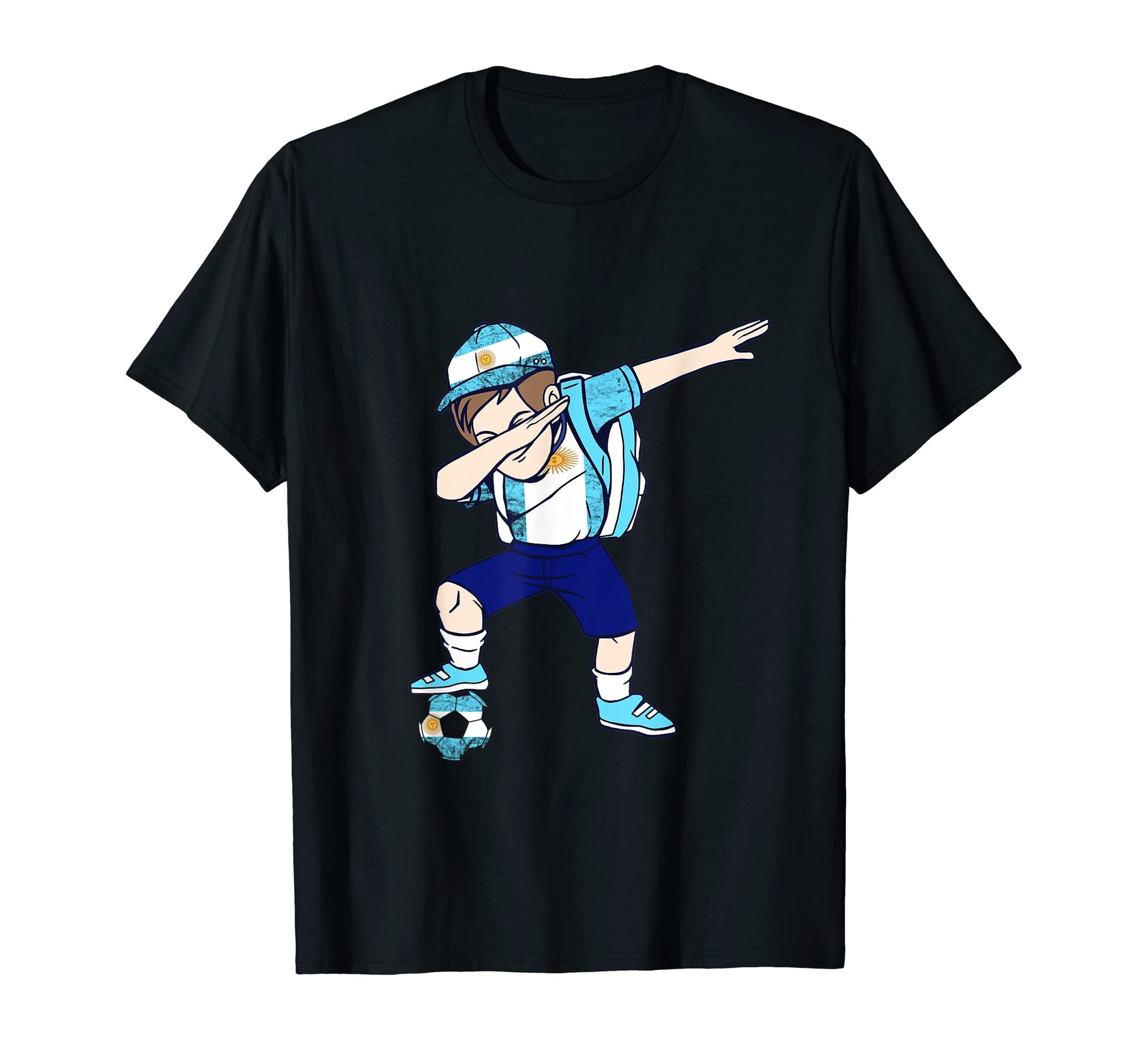 Argentina Flag Dabbing Argentina Soccer T-Shirt - Unique Graphic Unisex - T-Shirt, Sweatshirt, Hoodie