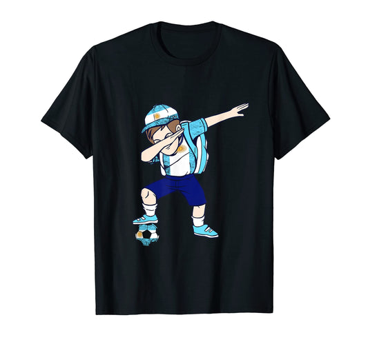 Argentina Flag Dabbing Argentina Soccer T-Shirt - Unique Graphic Unisex - T-Shirt, Sweatshirt, Hoodie