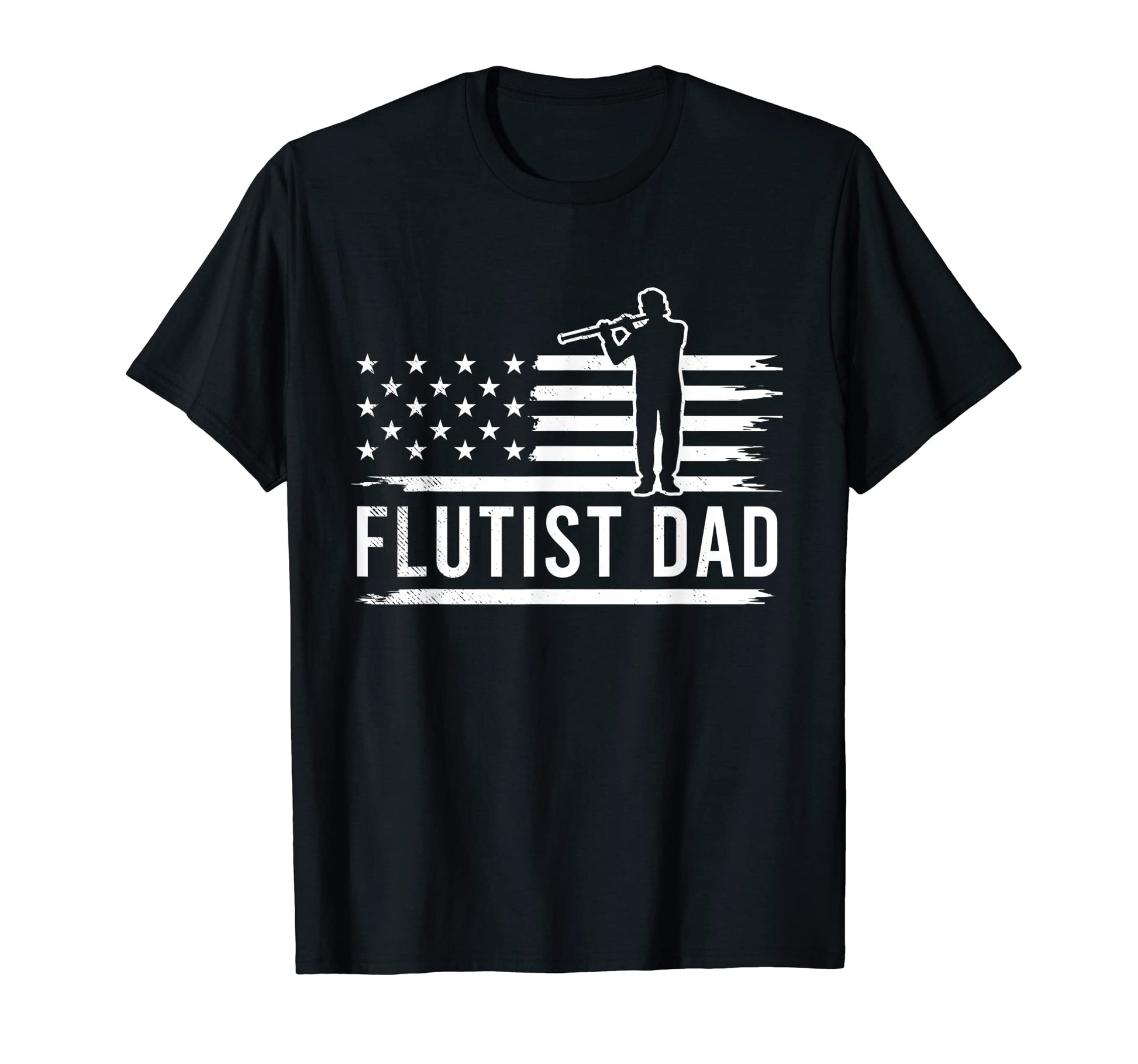 Flute Musicians Dad Mixed Usa T-Shirt - Minimalist Print Men Women - T-Shirt, Sweatshirt, Hoodie