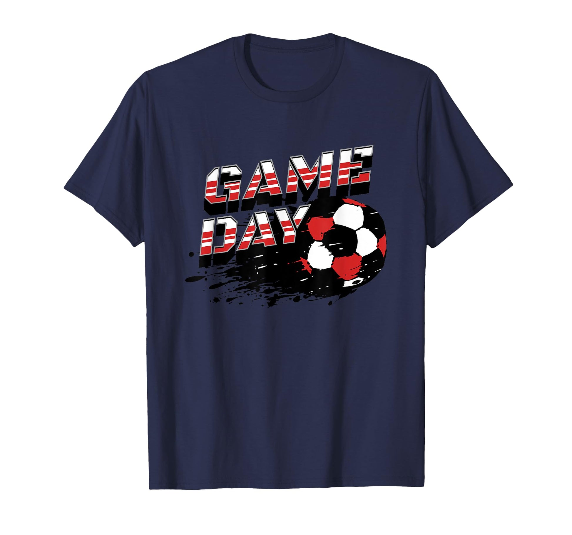 Soccer Game Day Splatter Red White Black T-Shirt - Graphic Print Men Women - T-Shirt, Sweatshirt, Hoodie