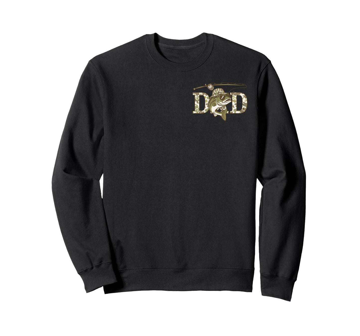 Old Camo Dad Camouflage Fishing Sweatshirt - Fun Novelty Design for Adults - T-Shirt, Sweatshirt, Hoodie