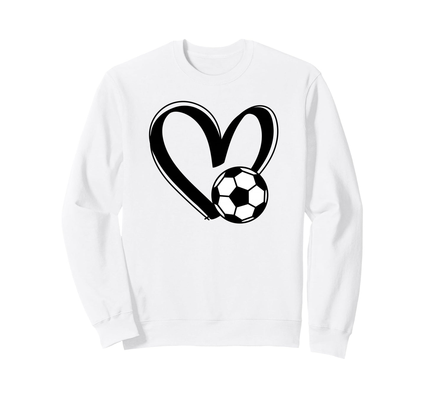 Soccer Ball Heart Sweatshirt - Fun Novelty Design Men Women - T-Shirt, Sweatshirt, Hoodie