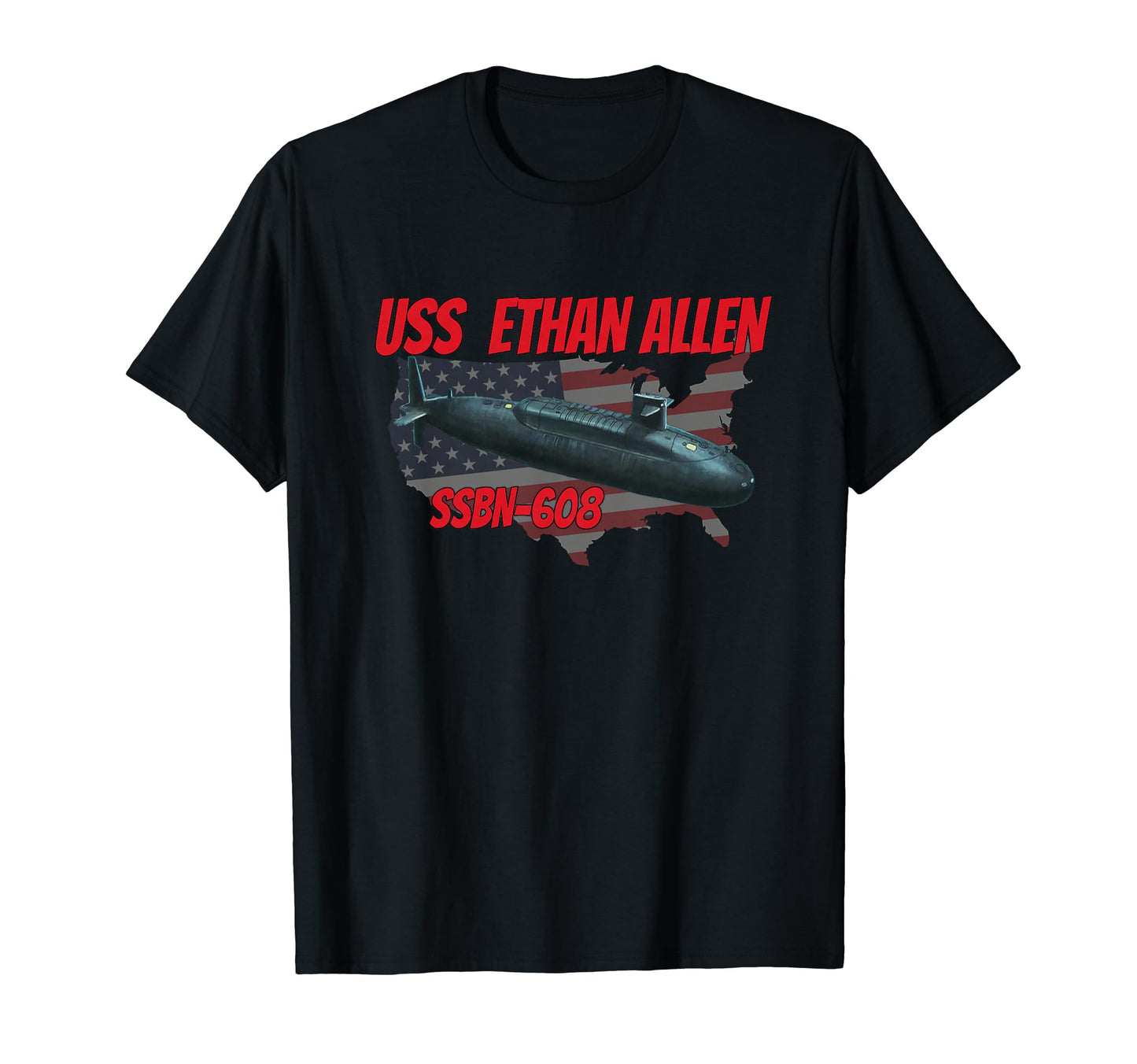 Uss Allen Ssbn 608 Submarine T-Shirt - Casual Everyday Wear Unisex - T-Shirt, Sweatshirt, Hoodie